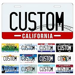 Metal Custom License Plate for Texas - 6x12 Inch