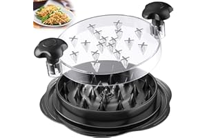 KRAFT BYTES Chicken Shredder Tool Twist Large with Brush and Fork, Visible Meat Shredder Machine, Strong Anti-Slip Base, Ergonomic Handle, BPA Free, Suitable for Pork Beef Chicken