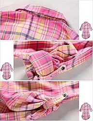 Match Women's Long Sleeve Cotton Plaid Shirt