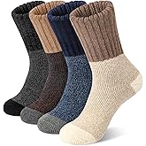 iCamter 4 Pairs Womens Wool Socks - Soft, Thick, Warm Thermal Boot Winter Socks for Gifts