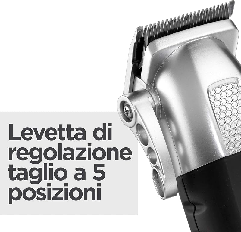 E812E Tagliacapelli Lithium Power, Cordless senza filo, ricarica rapida, batteria al litio, lame in acciaio inox giapponese