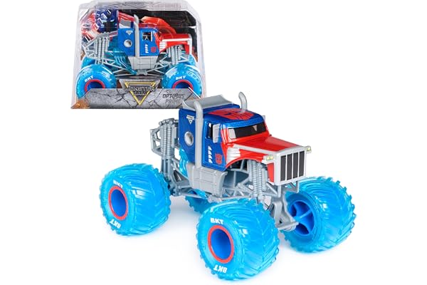 Monster Jam Transformers Optimus Prime 1:24 Scale Die-Cast Truck | Official Monster Jam Truck, Authentic Details & BKT Tires,