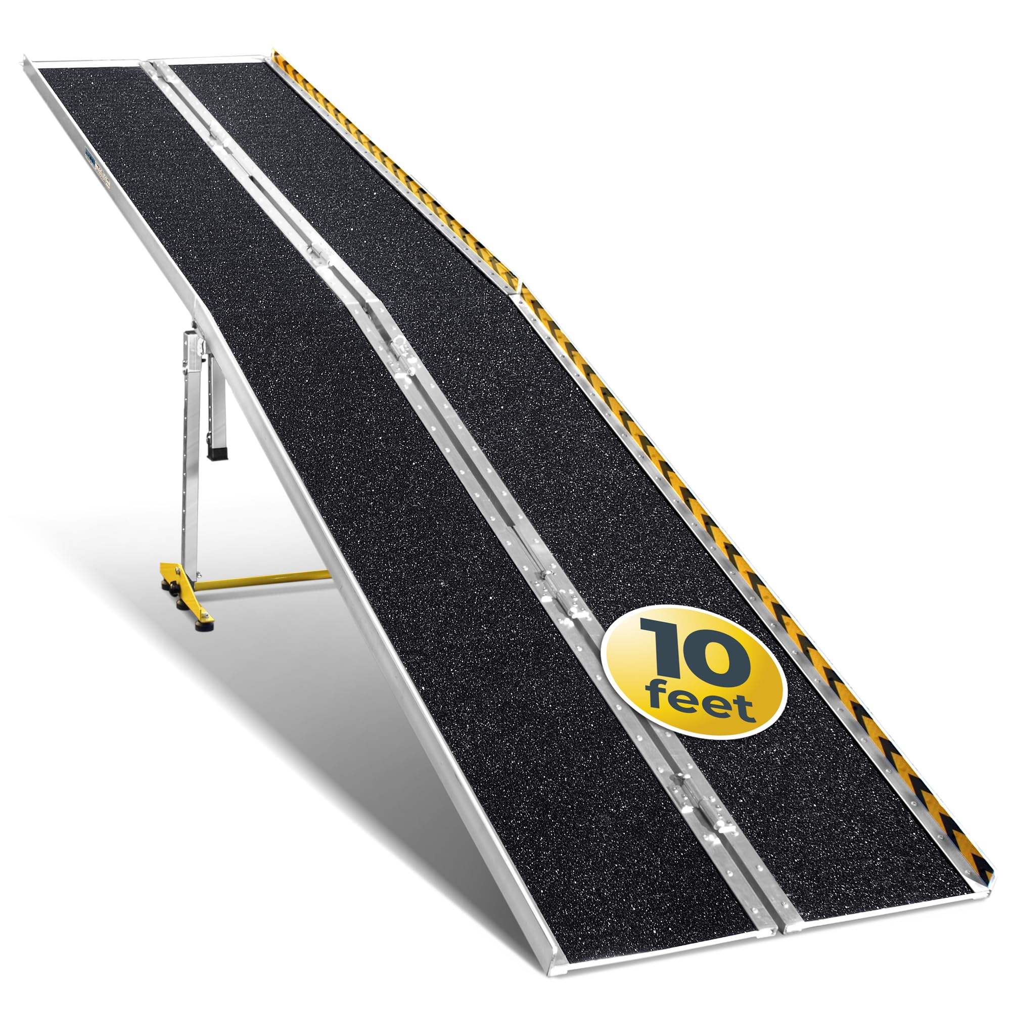 Photo 1 of MAASTERS Portable Wheelchair Ramp 10 Feet - Aluminum Long Wheelchair Ramp - Loading Capacity 600 lbs - 10 Ft Wheelchair Ramp with Extra Support Leg