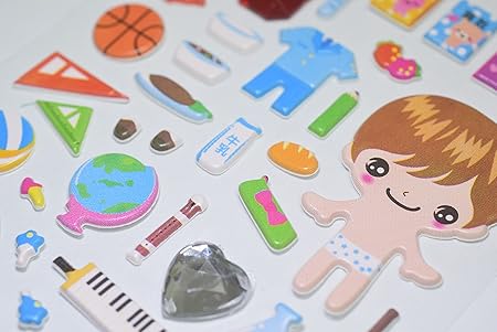 Amazon 貼って楽しい 立体シール もりもりシール 可愛くて大人気です ステッカー 着せ替えシール 男の子 バスケットボール 10枚セット シール ステッカー おもちゃ