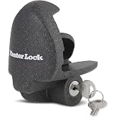 Master Lock Trailer Lock, Black Trailer Tongue Lock 379ATPY | Universal Trailer Coupler Lock Secures RVs, Campers, Boat and Utility Trailers from Theft, Resists Rust, 2 Keys, Black