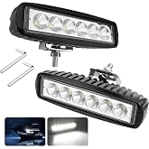 RVZONE Waterproof Led Boat Lights, 18W LED Spreader Lights 1200LM 120°Flood Light, 6.3in Deck Dock Marine Led Lights Bar, Pac
