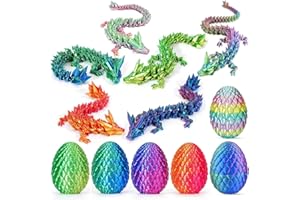 3D Printed Dragon Egg Toy, Full Dragon 3D Crystal Easter Egg with Detachable Eggshell Fidget Toys for Kids, Fidget Gift for A