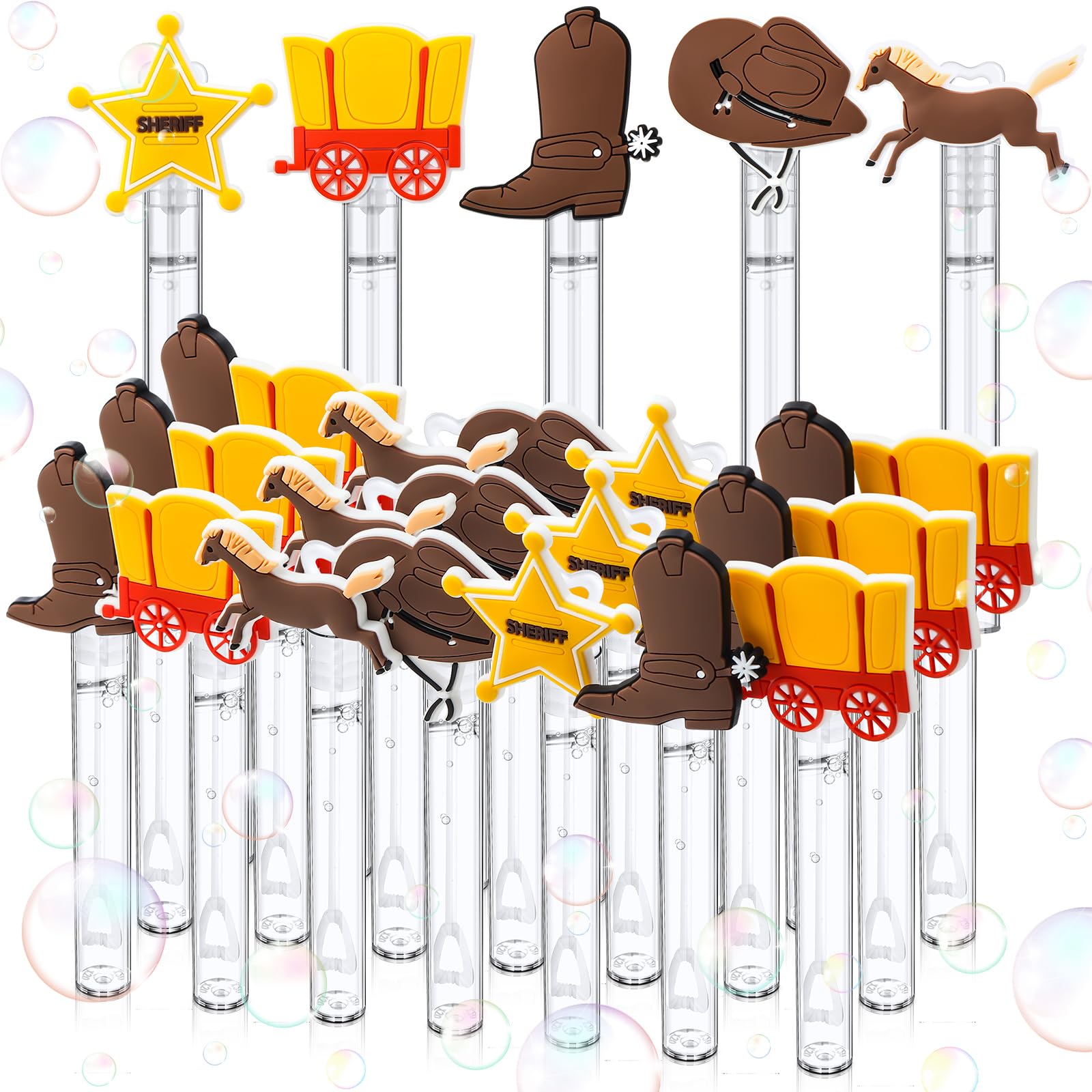 Photo 1 of 30 Pcs Bubbles Party Favors Mini Bubble Wands Tube Bulk Theme Maker Goodie Bags Stuffer Prizes Birthday Gift for Solution(Western)