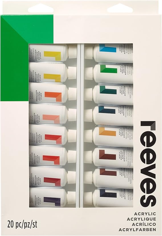 Reeves Acrylic Paint, 22 ml Pack of 20 Amazon.co.uk Kitchen & Home