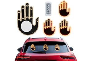 QEEANMO Hand Gesture Light for Car, 3 in 1 Fun Gesture Finger Light for Car with Remote, Car Accessories LED Car Back Window Sign Car Gadgets & Road Rage Signs for Drivers 1