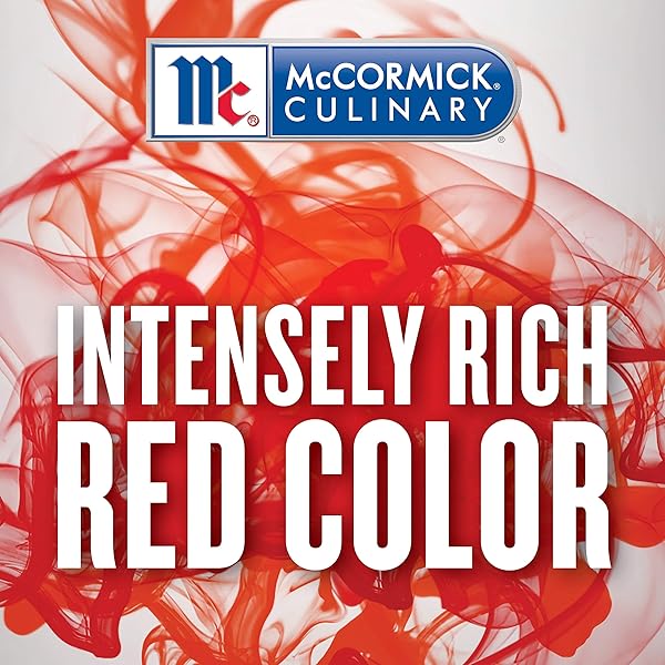 MCCORMICK CULINARY RED FOOD COLORING, 32 FL OZ – ONE 32 FLUID OUNCE BOTTLE OF RED FOOD DYE WITH RICH RED COLOR PERFECT FOR RED VELVET CAKES, FROSTING, ICING, COOKIES AND MORE