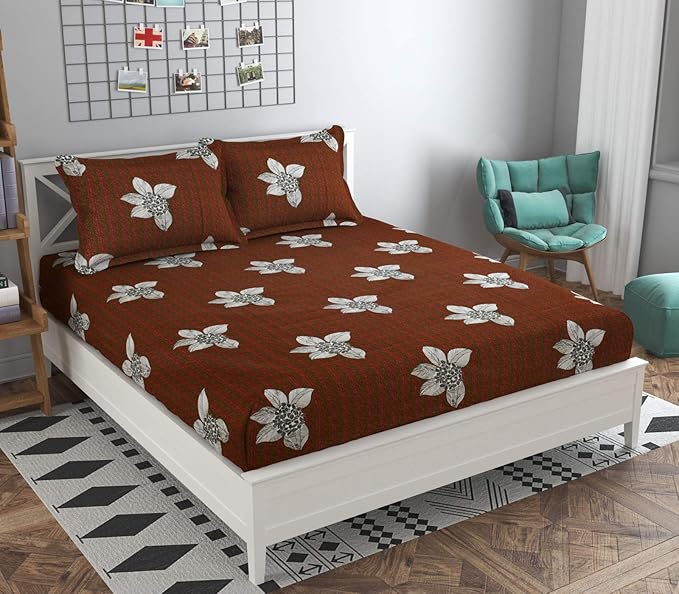 Temoli® Cotton bedsheets for Double Bed King Size, King Size Cotton