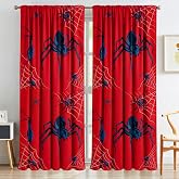 Peryiter Spider Window Curtain with 2 Tiebacks Spider Bedroom Room Decor | 42 x 84 Inch Thermal Insulated Bathroom Living Room Window Drapes Curtain Nursery Home Decoration, 2 Panels