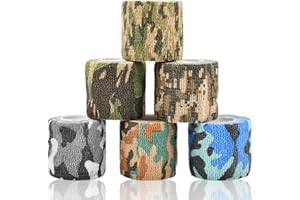 KREYFER 6 Roll 2 Inch x 5 Yards Camo Pet Vet Wrap for Dogs Cats, Cohesive Bandages in Bulk, Camouflage Non-Woven Self Adhesive Bandages Wrap Roll for Pet Animals Wound Care Ankle Sprains and Swelling