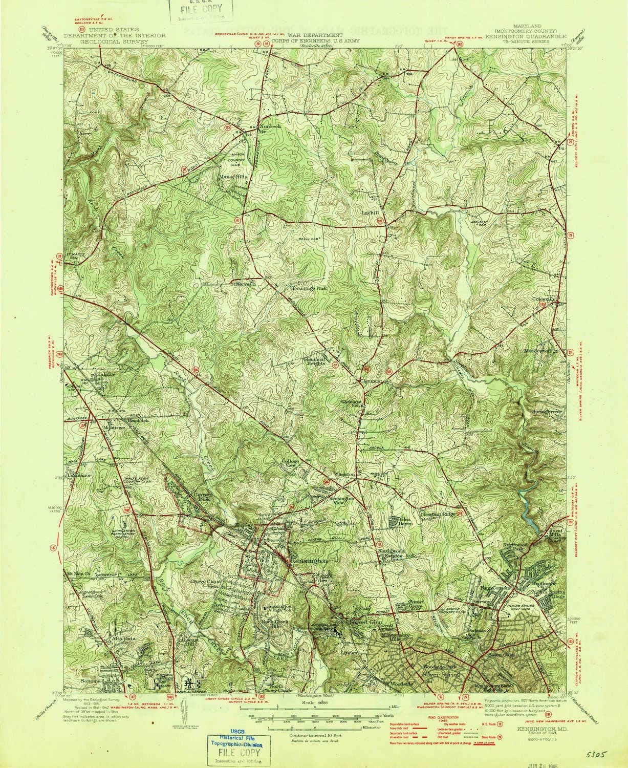 YellowMaps Kensington MD topo map, 131680 Scale, 7.5 X 7.