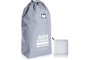 Bramble 45" Large Gate Check Stroller Bag for Airplane - Universal Fit, Drawstring Closure, ID, Padded Adjustable Strap - Baby Buggy Stroller Travel Bag for Airplane Travel