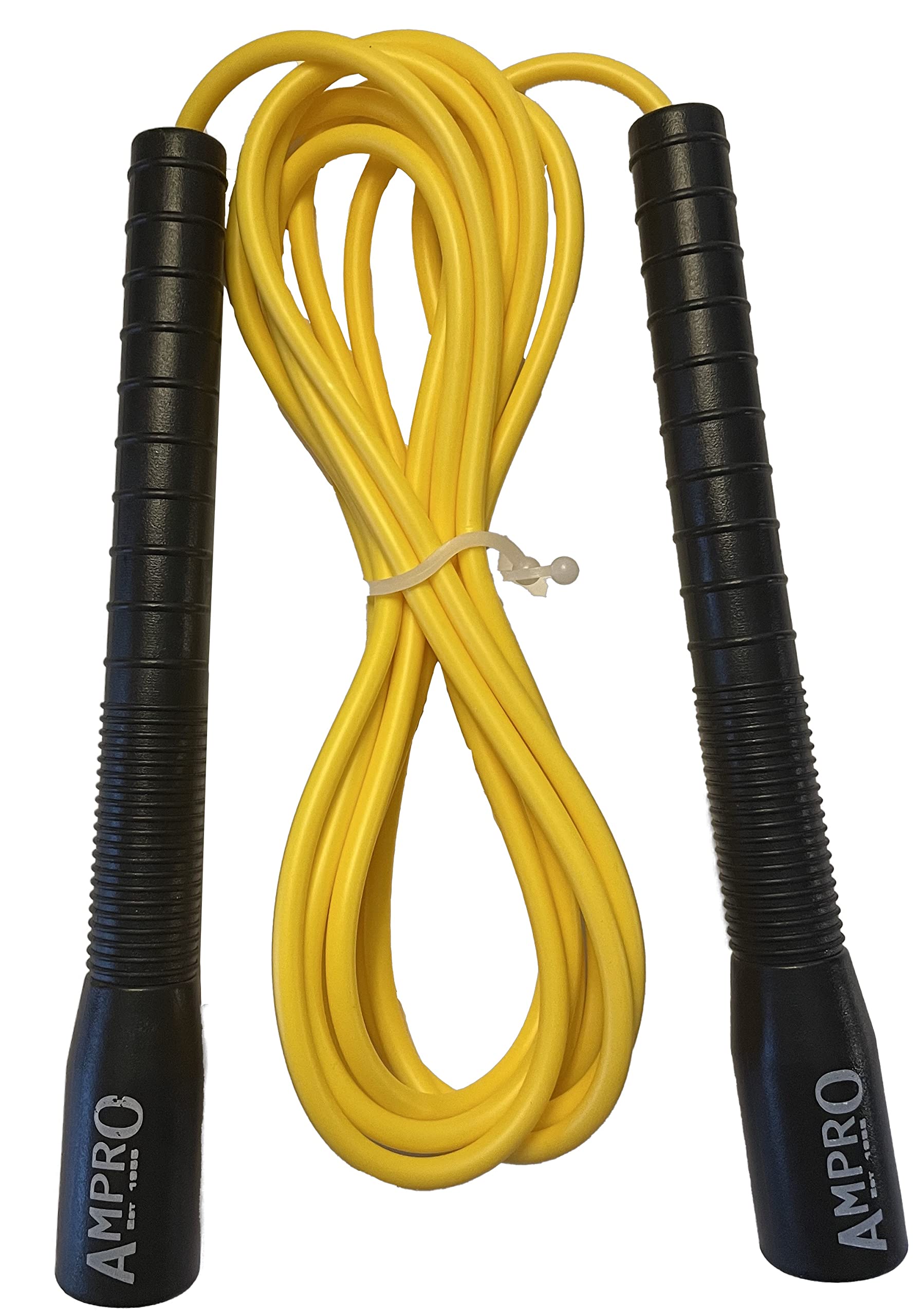Ampro Trickstar Long Handle Freestyle Jump Rope - Skipping Rope - Black/Yellow