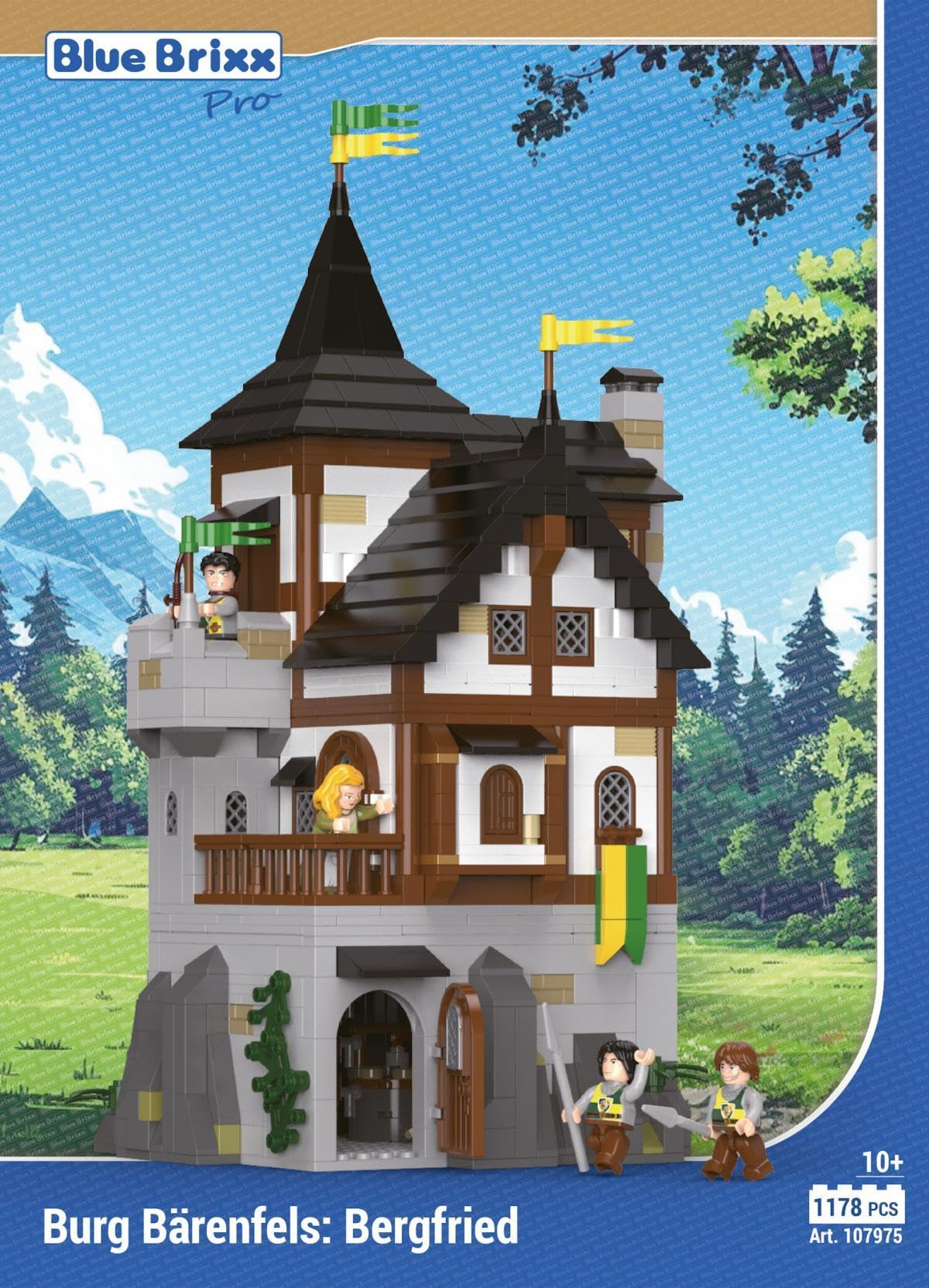 BlueBrixx Pro 107975 – Burg Bärenfels: Bergfried aus Klemmbausteinen mit 1178 Bauelementen. Kompatibel mit Anderen Klemmbausteinen. Lieferung in Originalverpackung. 3