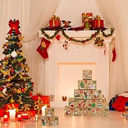 ONESING 24 Pcs DIY Christmas Advent Calendar Boxes
