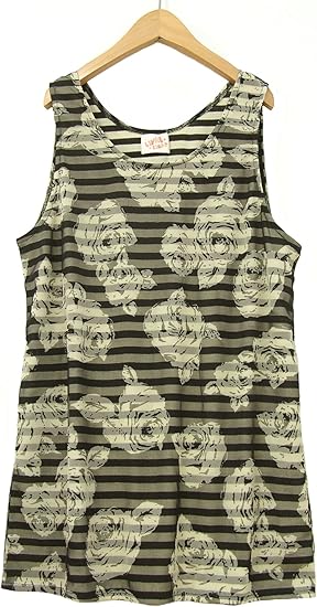 Amazon タンクトップ レディース 花柄 フラワー レース ボーダー ストレッチ ノースリーブ M ブラック アイボリー キャミソール タンクトップ 通販