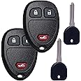 Key Fob Keyless Entry with Ignition Keys Fits for Chevy Silverado Avalanche Tahoe Traverse Equinox Express/GMC Sierra Acadia 2007 2008 2009 2010 2011 2012 2013 Remote Control Replacement OUC60270