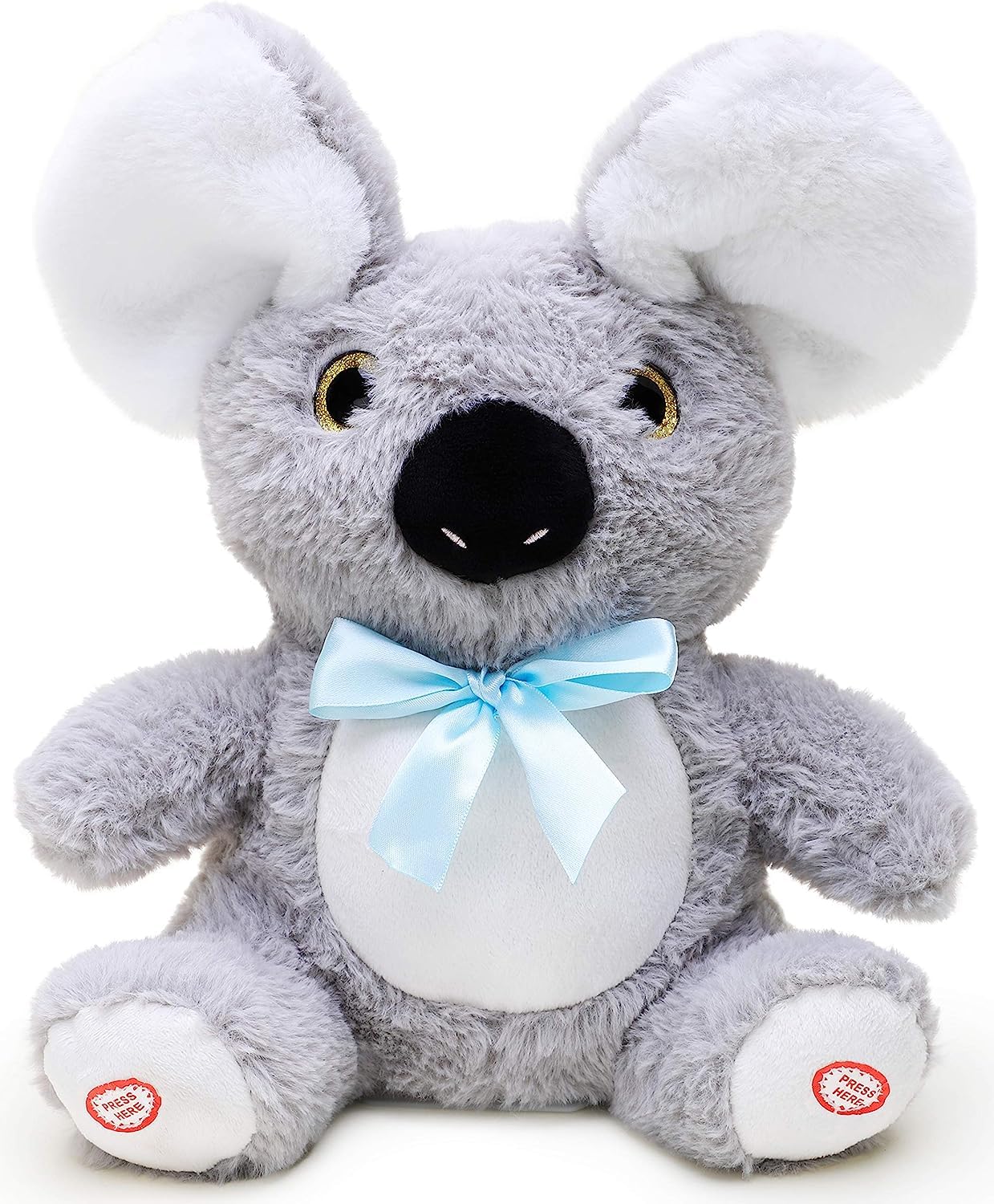 Toyland® 30 cm (12") Peekaboo Koala Plush Toy Animated Singing Toy with Double Function and Movable Ears Perfect for Development
