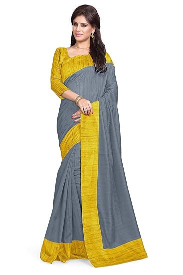 Womens Art Silk Contrast Lace Border Saree