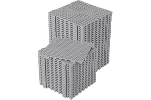 Modular Interlocking Cushion, 50 Pack 12" x 12" Splicing Drainage Mats, Soft PVC Interlocking Drainage Floor Tiles, Non-Slip 