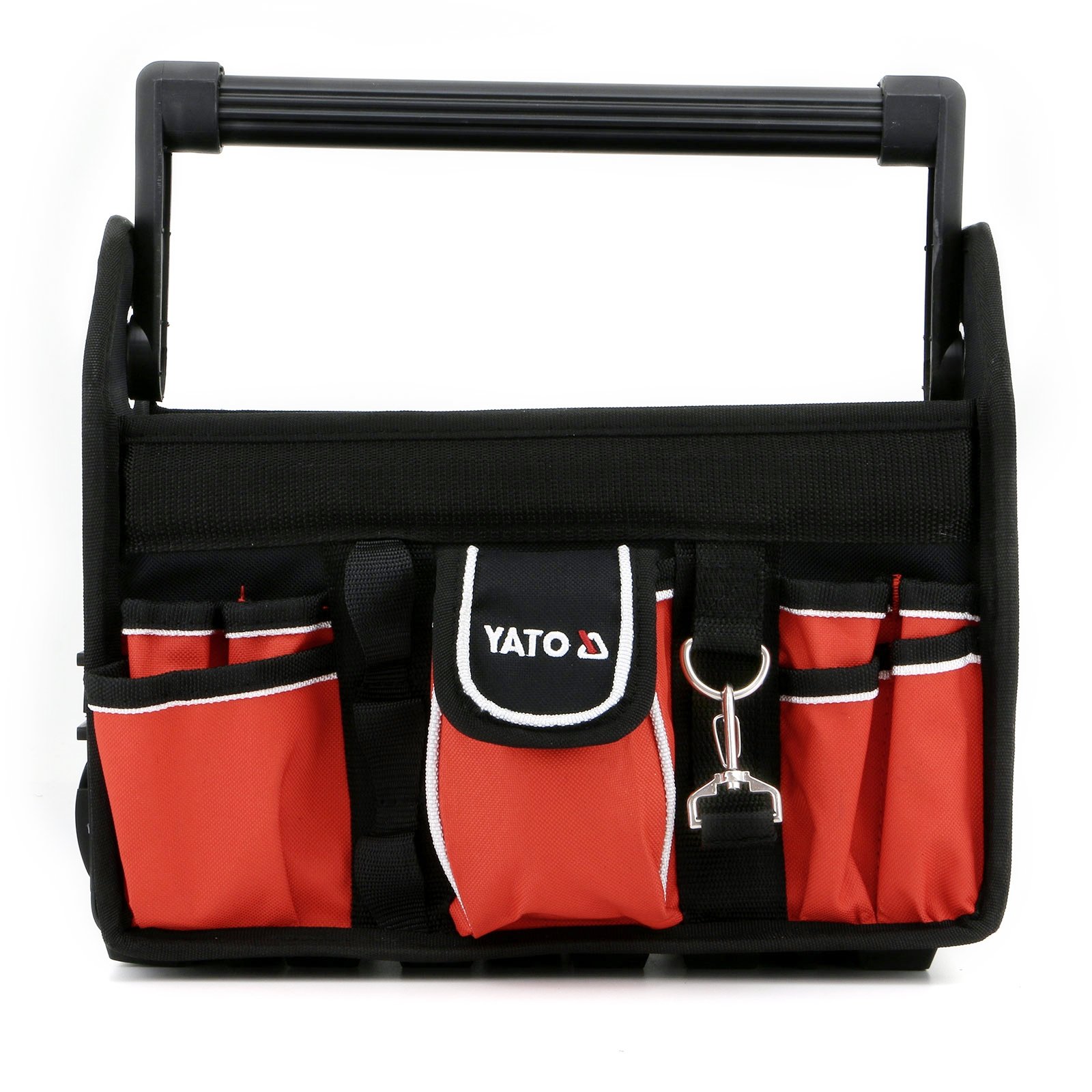 Yato Tool Bag with 17 Compartments 33.5 x 21 x 28 cm Open Aluminium Handle Red/Black Large Empty