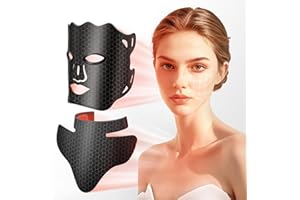 WOYCOOL Red Light Photon for Face & Neck Mask, 7 Colors Face Mask, Portable Rechargeable Skincare Mask