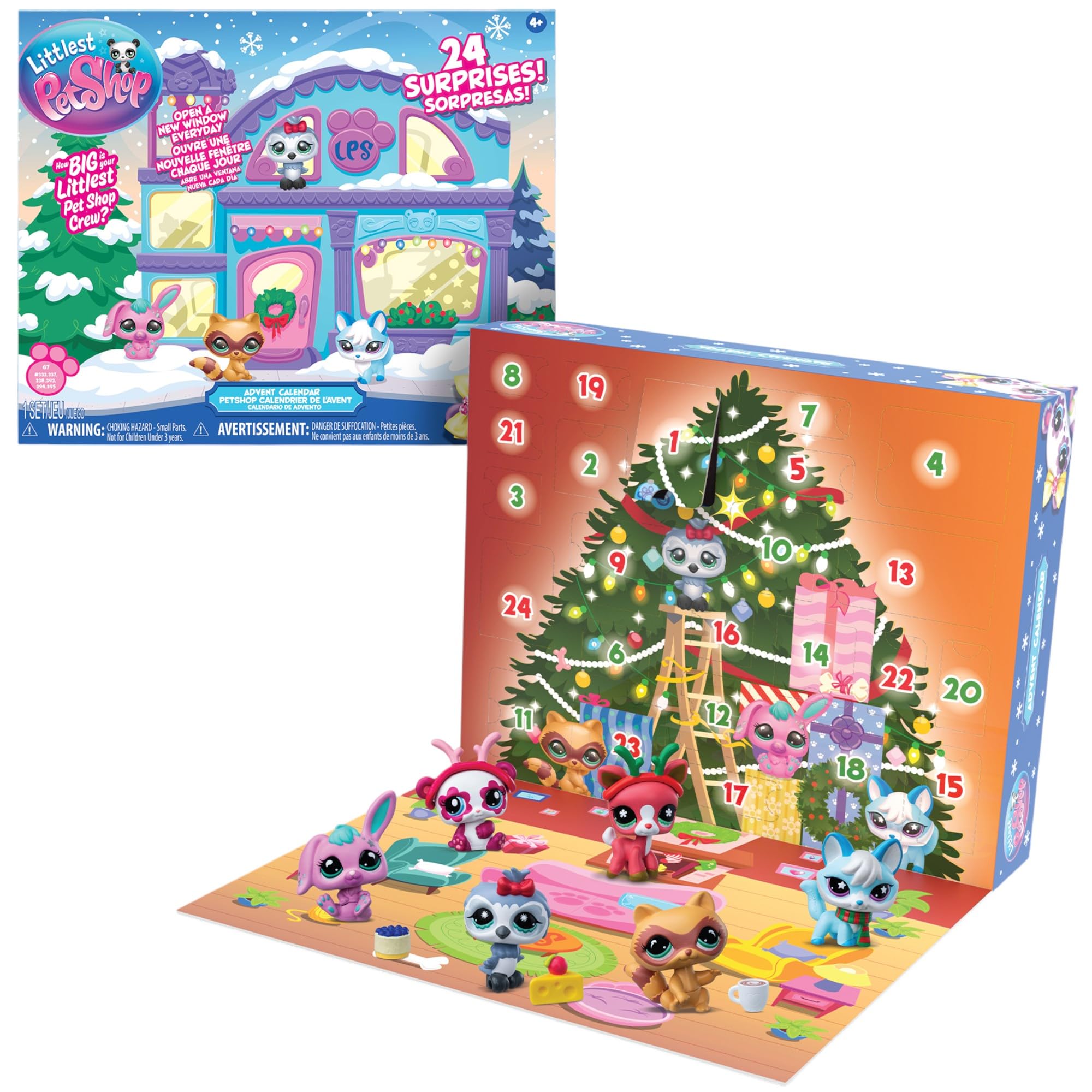 Littlest Pet Shop Holiday Advent Calendar | LPS Advent Calendar Contains 24 Days of Surprises Including Pets, Accessories, Collector Cards, Virtual Codes And Stickers | Toys For Girls And Boys