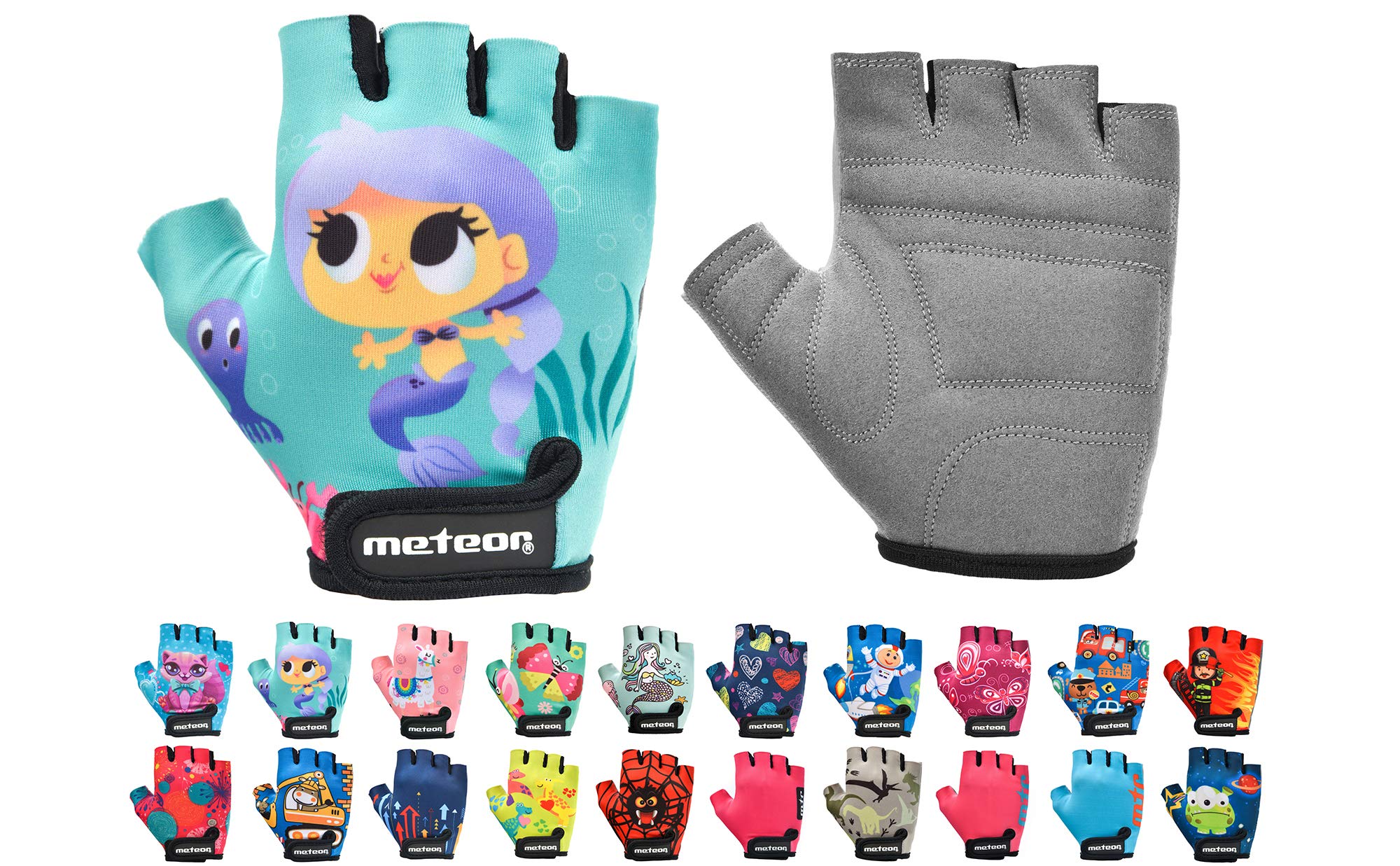 meteor Kids Cycling Gloves – Durable Anti-Slip Bicycle Gloves for Boys and Girls, Breathable, Soft Padding for Safety, Ideal for Bike Riding and Outdoor Sports