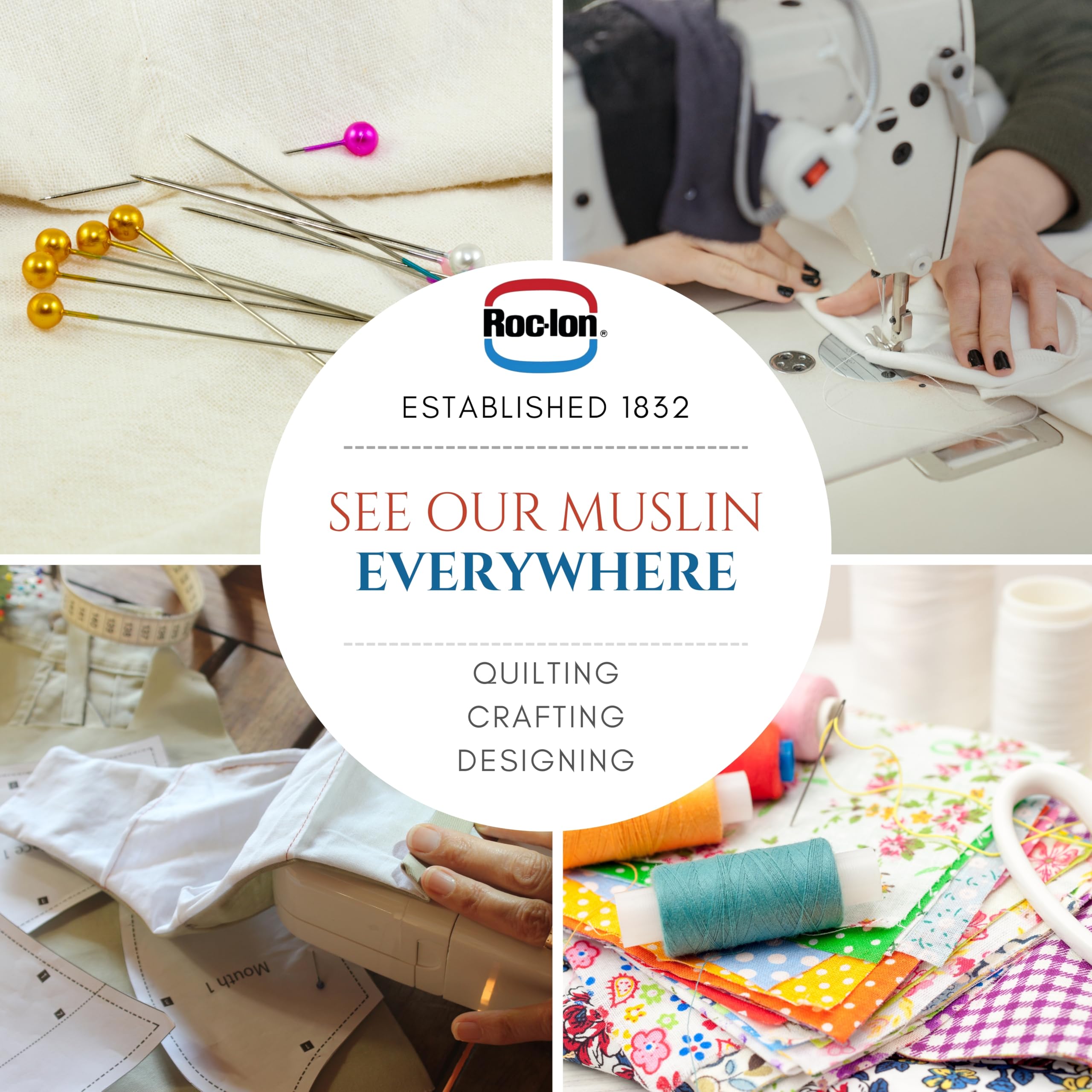 Roc-lon 47/48 Inches Wide 100% Cotton Nature Way Quality Muslin, Unbleached 25 Yards Bolt