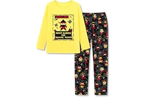 Topgal Boys 2-Piece Pajamas Gamer Ninja Motorcycle Balls-Themed Kids' Comfy Long Sleeve Pants Sleepwear PJS Size 6-18