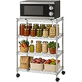 Heavy Duty 4 Tier Wire Shelving Unit Storage Rack, Metal Shelves Utility Organizers, Organization Units for Products, Plant, Pantry, Garage, Laundry Durable Shelf Stand, Chrome, 14"W x 30"L X 48"H