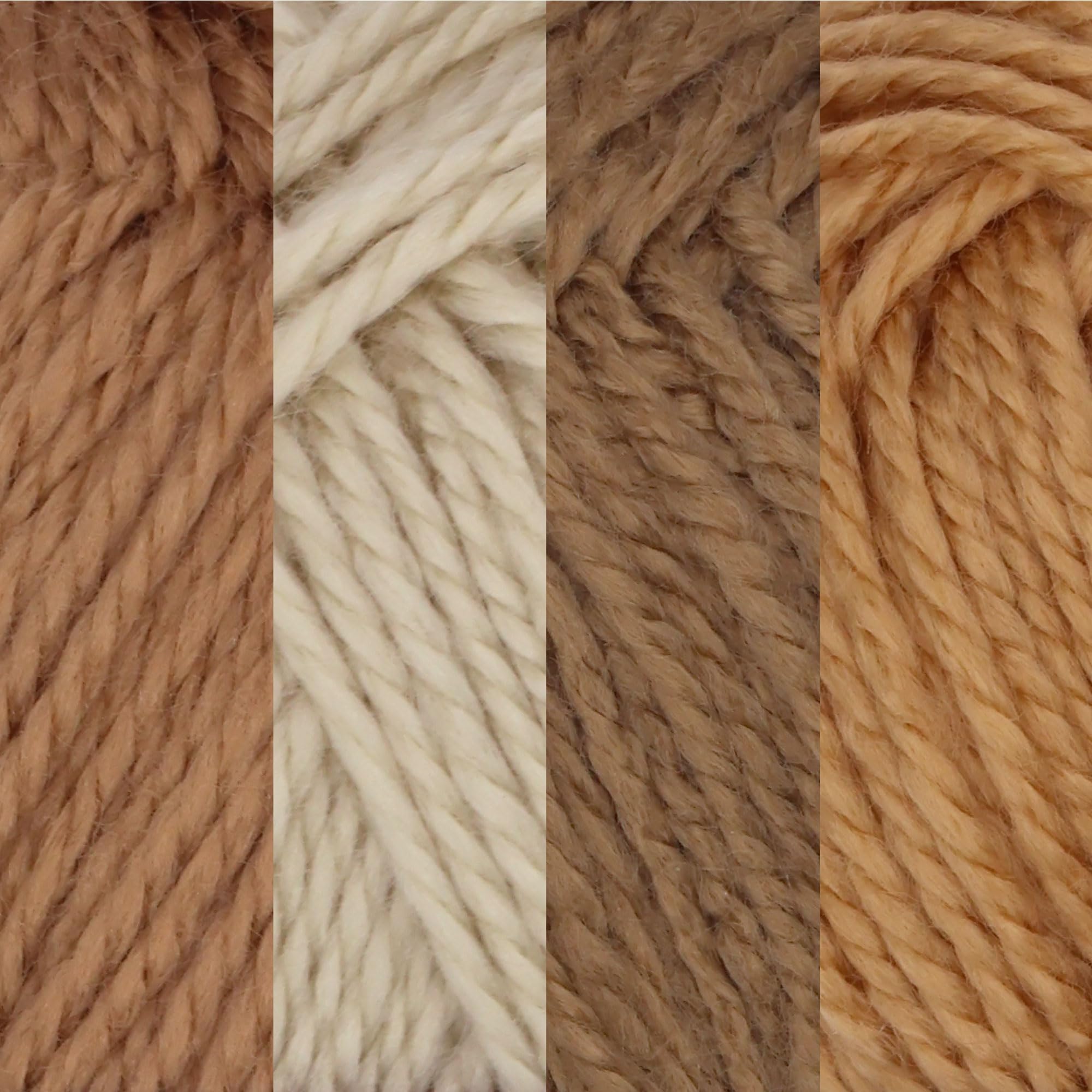 JubileeYarn Amigurumi Select Yarn - Baby Acrylic - Shades of Brown - 4 Skeins