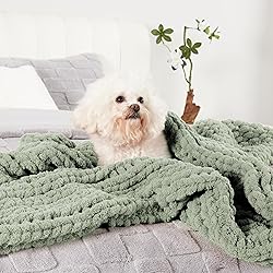 Amélie Home Chunky Knit Blanket Throw, Thick Soft