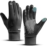 HUAME Winter Warm Gloves Men Women, Windproof Waterproof Thermal with Touchscreen Fingers & Anti-Slip Palm for Cool Weather Running Cycling Driving Hiking Biking Walking Sports Soccer, Freezer Work