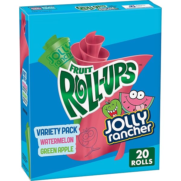 FRUIT ROLL-UPS FRUIT FLAVORED SNACKS, JOLLY RANCHER, VARIETY PACK, 20 CT