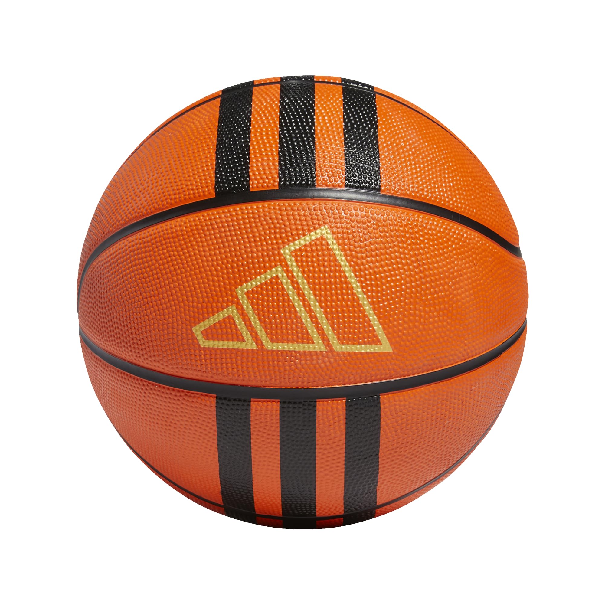 adidas Unisex 3-Stripes Rubber X3 Basketball, Basketball Natural/Black/Gold Metallic, 6