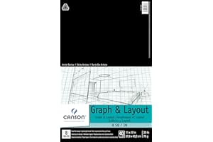 Canson Artist Series Graph and Layout Paper, 8 by 8 Blue Grid, Foldover Pad, 11x17 inches, 40 Sheets (20lb/75g) - Artist Paper for Adults and Students - Colored Pencil, Marker, Ink, Pen