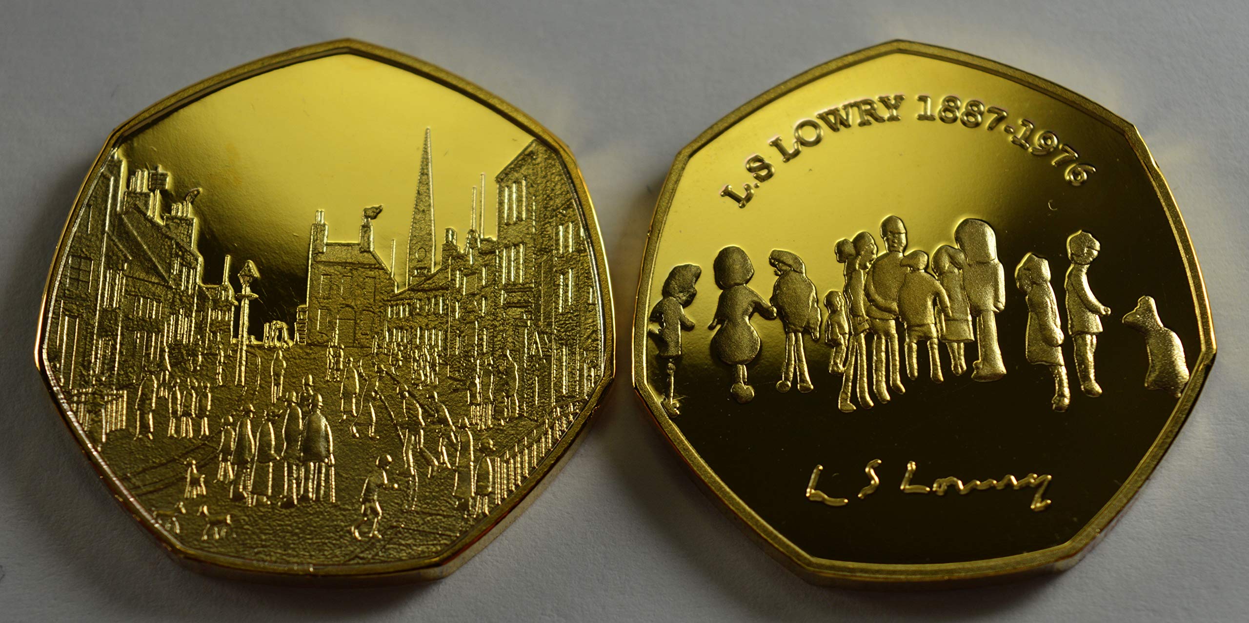 L.S. LOWRY 24ct Gold Commemorative Coin Albums/50p Collectors, Coin Hunt. Art/Artist Manchester, Matchstick Men