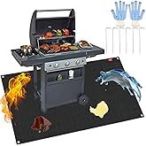Large 48 x 40 inches Under Grill Mats for Outdoor Grill, Double-Sided Fireproof Grill Pad Mat, Fireproof, Waterproof and Oil Proof Quality BBQ Mat for Deck Patio Lawn