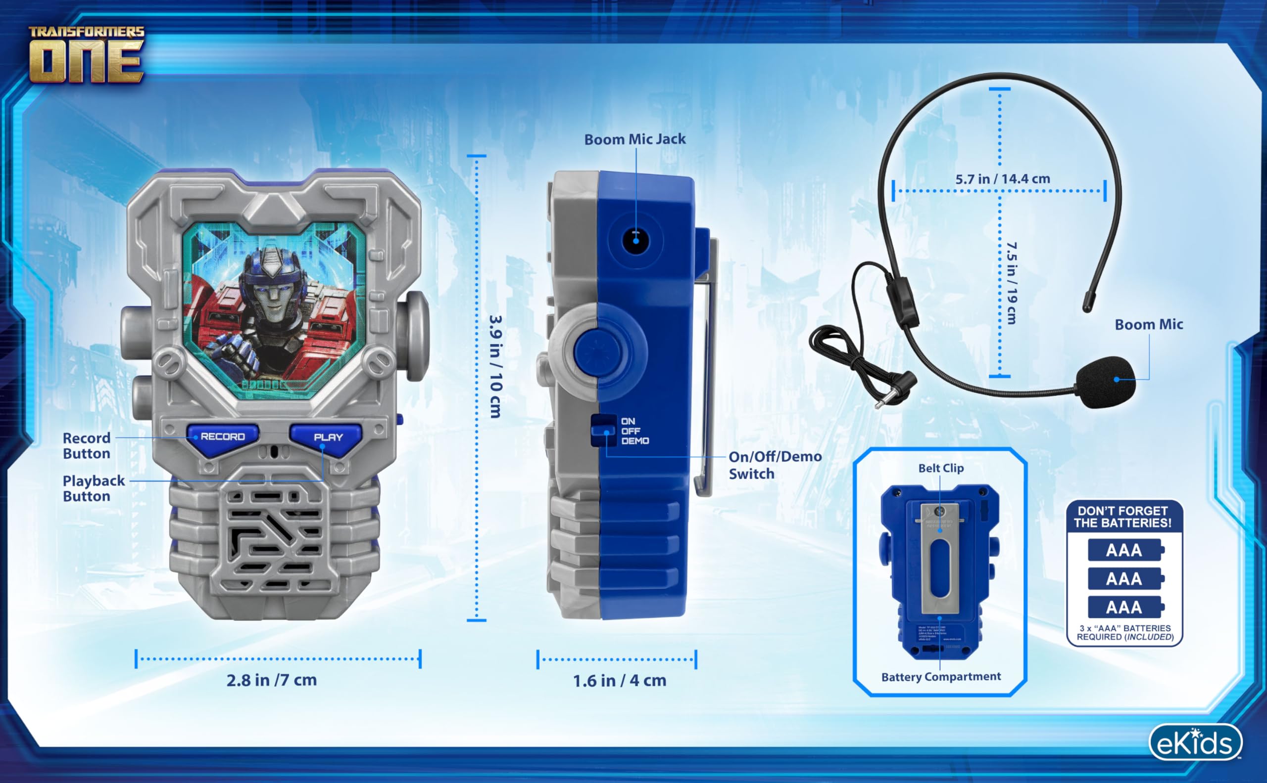 eKids Transformers Toy Voice Changer for Kids with Sound Effects, Designed for Fans of Transformers Toys