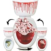 Halloween Toilet Seat Cover 3D Horror Morphing Decal for Halloween Theme Party Home Decor (Zombie Hand&Dollar&Blood)