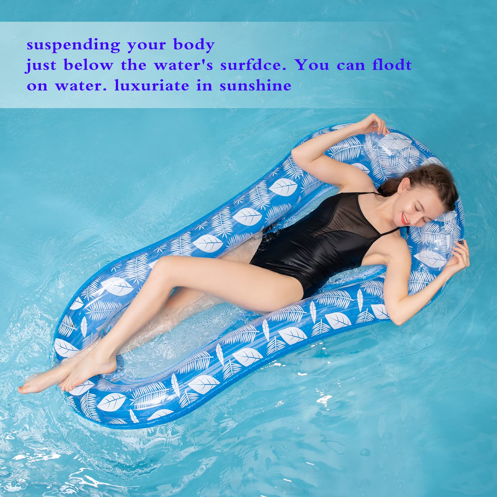 YIHELU Luftmatratze Pool Hängematte mit Mesh 5