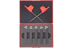 JWGJW 3/8" Indexable Machine Turning Holder&5PCS Indexable Carbide Lathe Tool Insert Bits Set for Turning Cutting Facing Boring and Chamfering