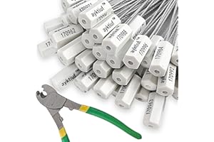 ayktiuf 240 Pieces Security Cable Seals, Metal Number Security Tags for Truck, Trailers, Cargo, Containers, Vans, Oil Tank, Milk Vehicle (White, 240 Pack)