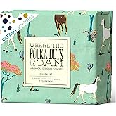 Where The Polka Dots Roam Horse Bedding Set - Western Farmhouse Style Animal Sheets for Kids, Boys, Girls - Includes 1 Fitted Sheet, 1 Flat Sheet, 1 Pillowcase - Twin Size Bed Horses Print