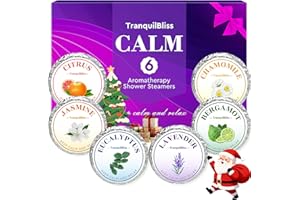 TranquilBliss Shower Steamers, Shower Bombs with Natural Fragrance, Self Care& Relaxation, Mother's Day, Christmas Birthday for Women and Mom, Individually Packaged, Purple Set 1 Packs（6 Tablets）